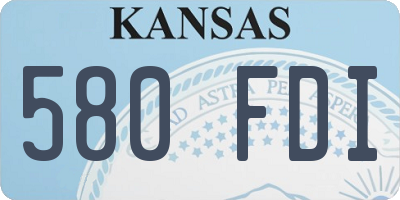 KS license plate 580FDI