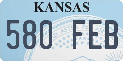 KS license plate 580FEB