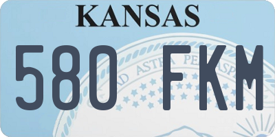 KS license plate 580FKM