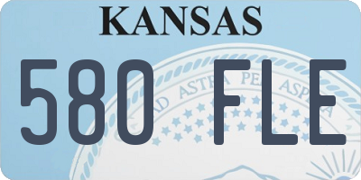 KS license plate 580FLE