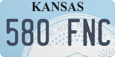 KS license plate 580FNC
