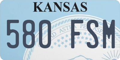 KS license plate 580FSM