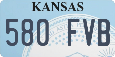KS license plate 580FVB
