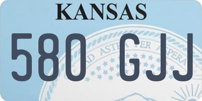 KS license plate 580GJJ