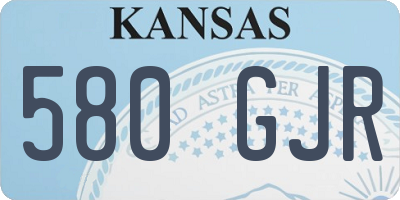 KS license plate 580GJR