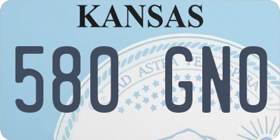 KS license plate 580GNO
