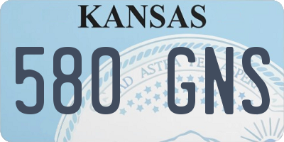 KS license plate 580GNS