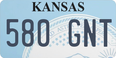 KS license plate 580GNT