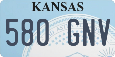 KS license plate 580GNV
