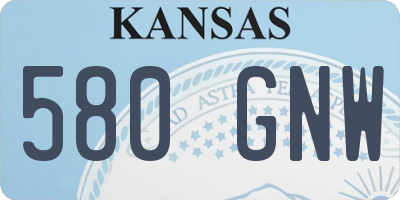 KS license plate 580GNW