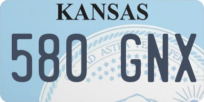 KS license plate 580GNX