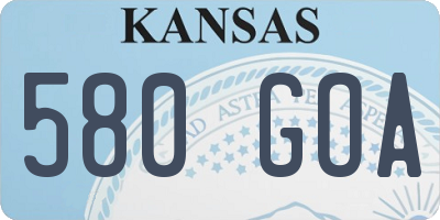 KS license plate 580GOA