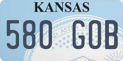 KS license plate 580GOB