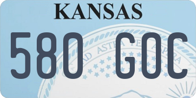 KS license plate 580GOC