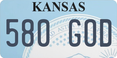 KS license plate 580GOD