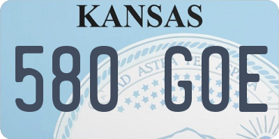 KS license plate 580GOE