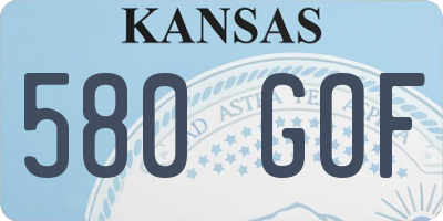 KS license plate 580GOF