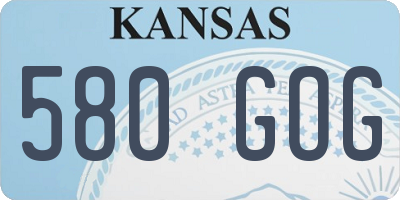 KS license plate 580GOG