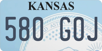 KS license plate 580GOJ