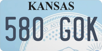 KS license plate 580GOK