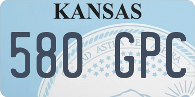 KS license plate 580GPC