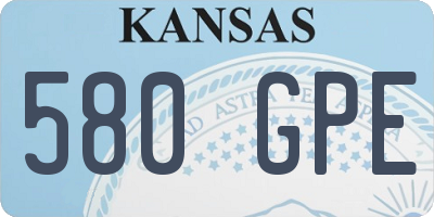 KS license plate 580GPE