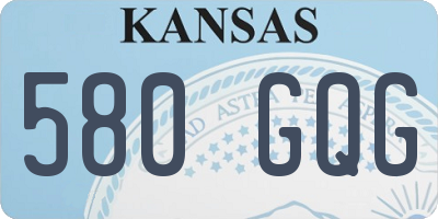KS license plate 580GQG