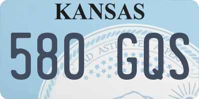 KS license plate 580GQS
