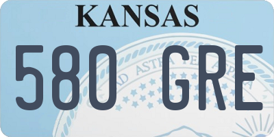 KS license plate 580GRE