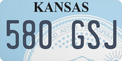 KS license plate 580GSJ