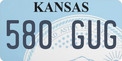 KS license plate 580GUG