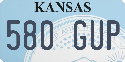KS license plate 580GUP