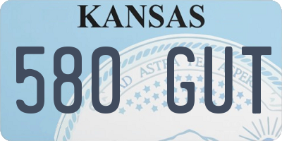 KS license plate 580GUT