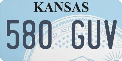 KS license plate 580GUV