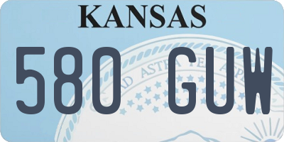 KS license plate 580GUW