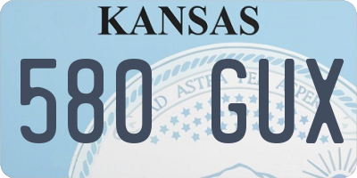 KS license plate 580GUX