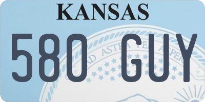 KS license plate 580GUY