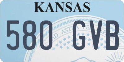 KS license plate 580GVB