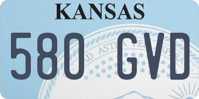 KS license plate 580GVD