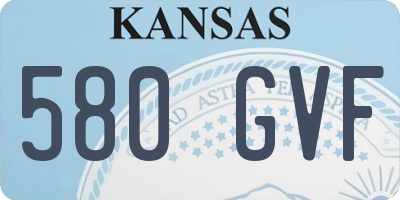 KS license plate 580GVF