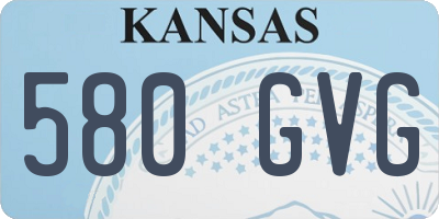 KS license plate 580GVG