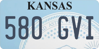 KS license plate 580GVI