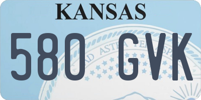 KS license plate 580GVK
