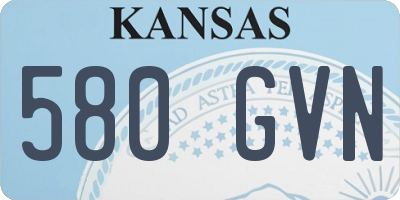 KS license plate 580GVN
