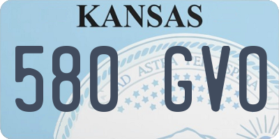 KS license plate 580GVO