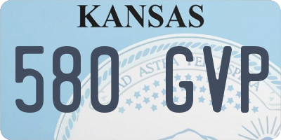 KS license plate 580GVP