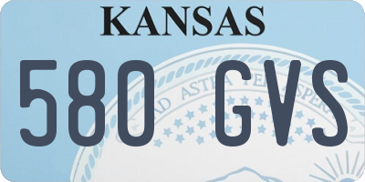 KS license plate 580GVS