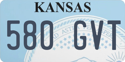 KS license plate 580GVT