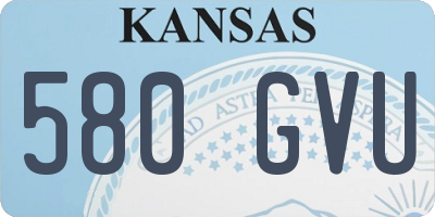 KS license plate 580GVU