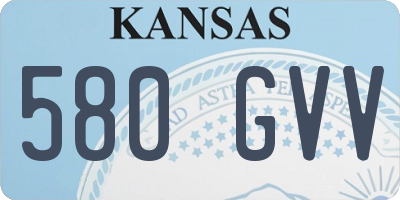 KS license plate 580GVV